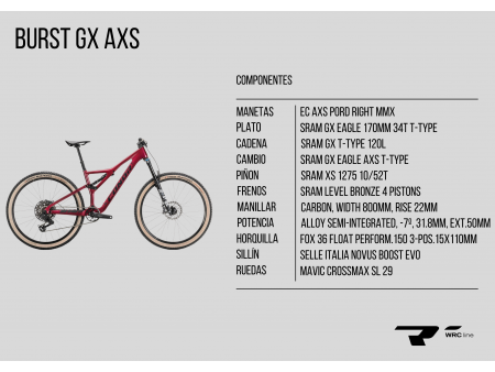 Bicicleta MTB Doble Suspensión Conor Burst 29" Sram GX AXS