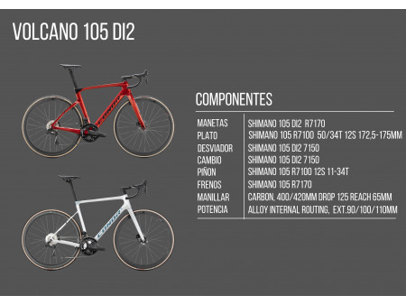 Bicicleta Carretera Conor Volcano 28" (700) 105 Di2 Especificaciones Grupo