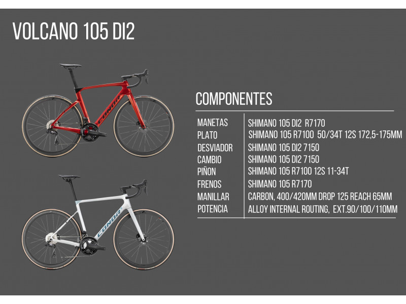 Bicicleta Carretera Conor Volcano 28" (700) 105 Di2 Especificaciones Grupo