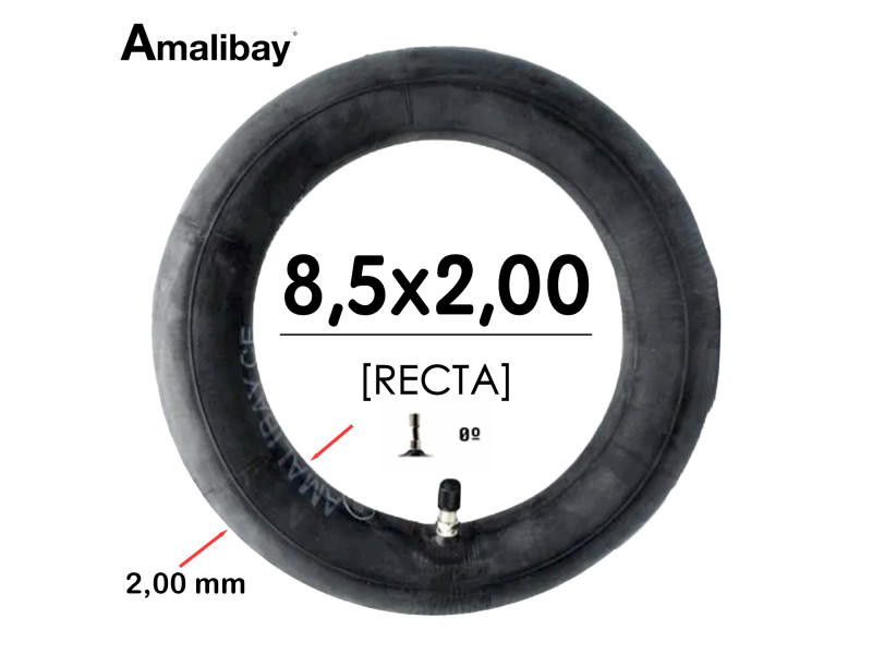 Camara Patinete 8,5×2 (válvula recta) Reforzada