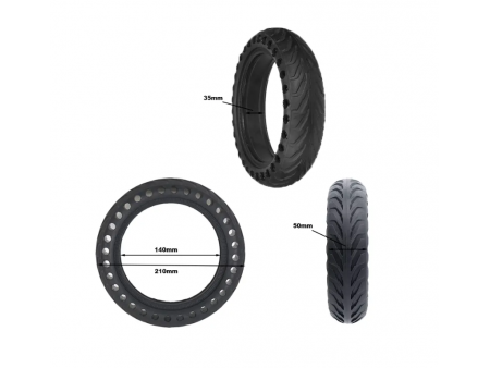 Cubierta maciza 8,5×2 Agujereada NEGRA [Nedong]